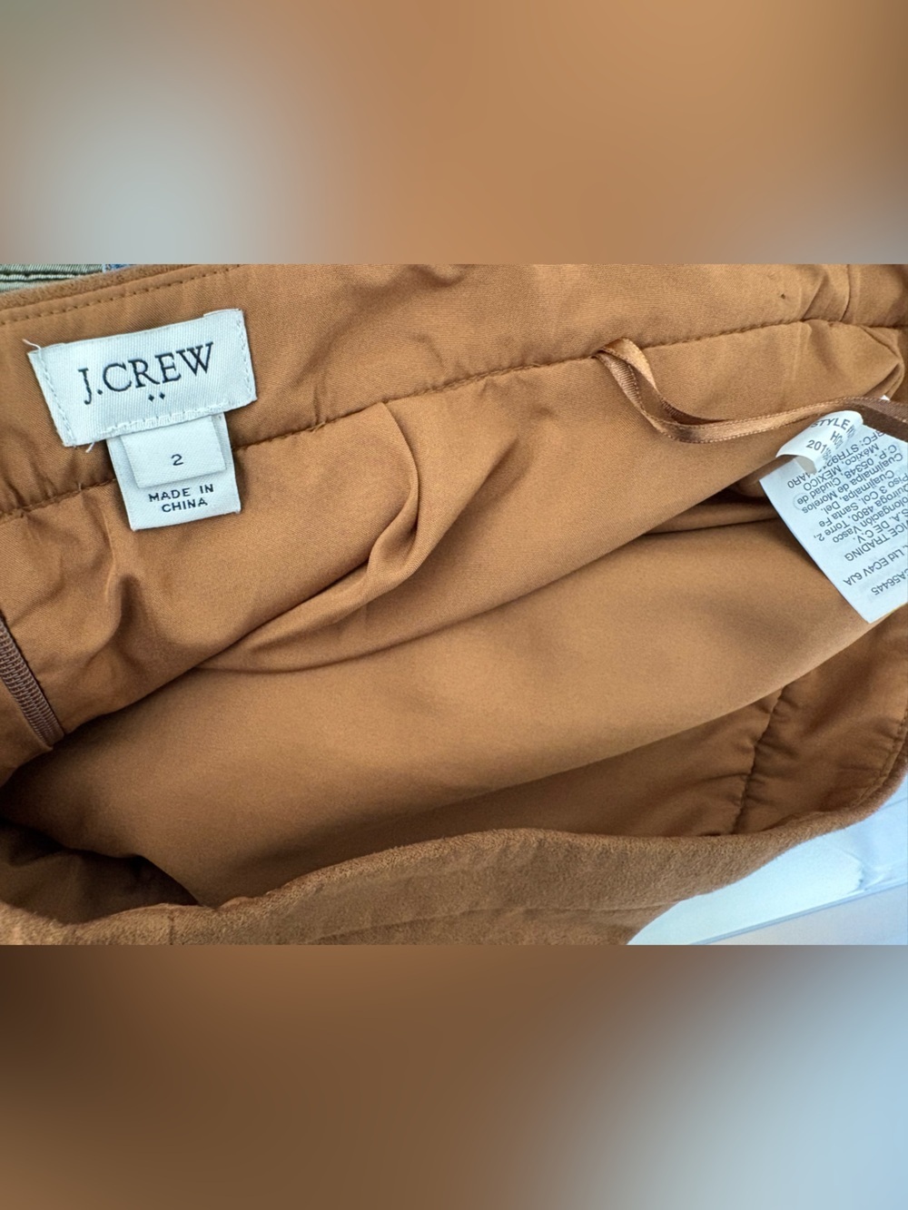 J. Crew Faux Suede Mini Skirt in Walnut - Size 2 - Picture 6 of 6